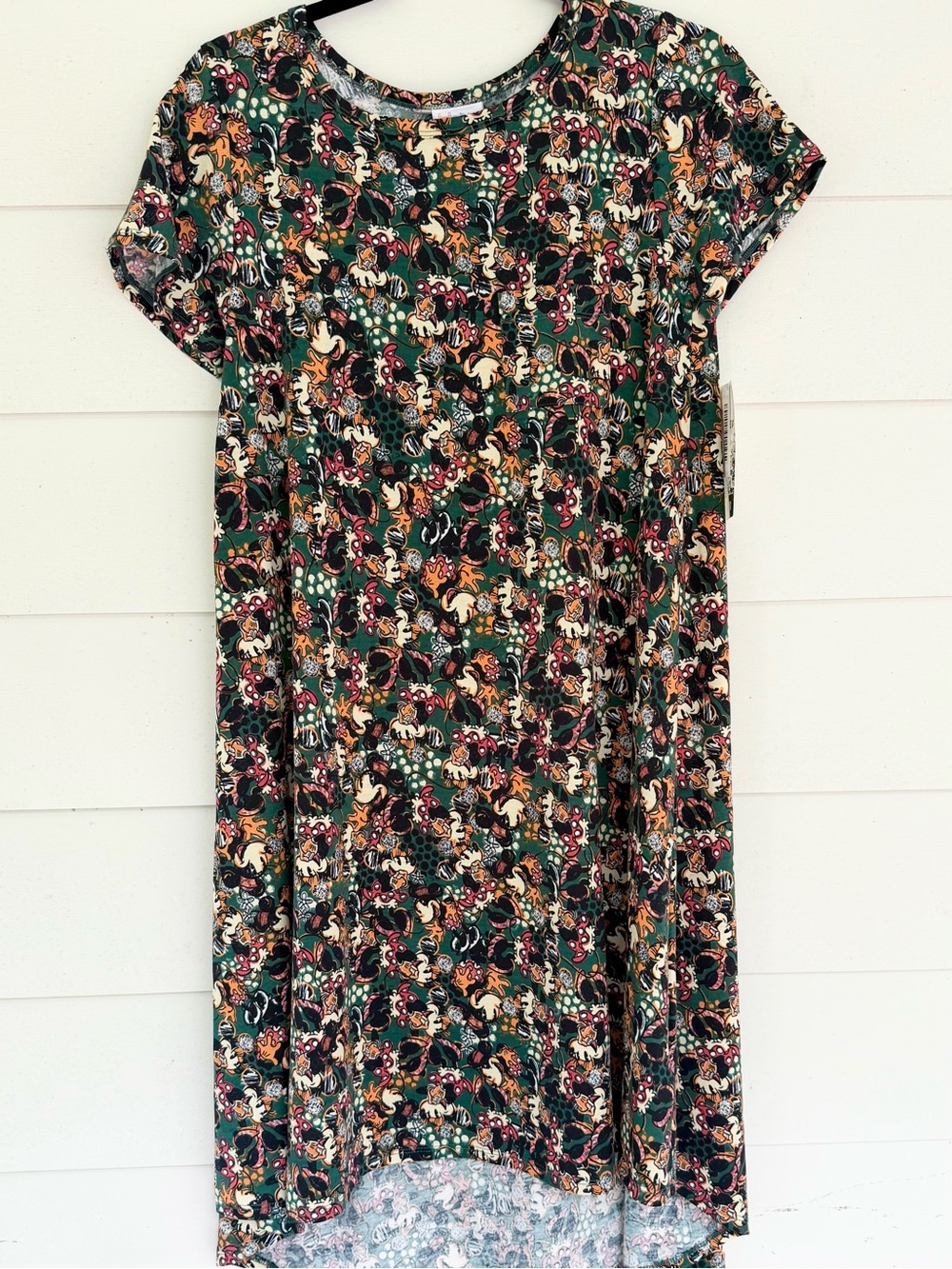 Forest Green Minnie Mouse Print Swing Dress XS